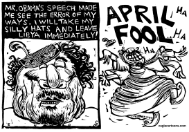 GADDAFI STEPS DOWN APRIL FOOL by Randall Enos