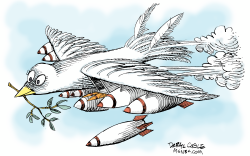 BOMBARDEANDO POR LA PAZ  by Daryl Cagle