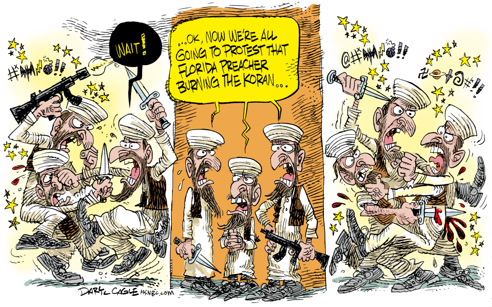  KORAN BURNING PROTESTS  by Daryl Cagle