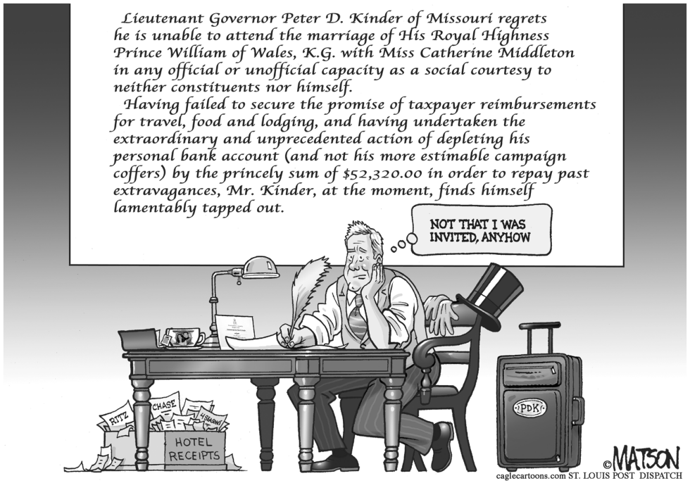  LOCAL MO-LT GOVERNOR KINDER REGRETS by RJ Matson