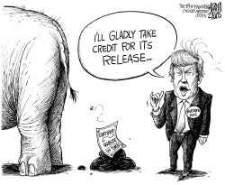 TRUMPS RELEASE by Adam Zyglis