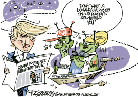 OUT OF THIS WORLD TRUMP  by David Fitzsimmons