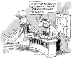 OSAMA AT HOTEL HELL by Daryl Cagle