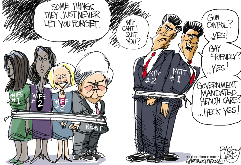  MITT AND NEWT  by Pat Bagley