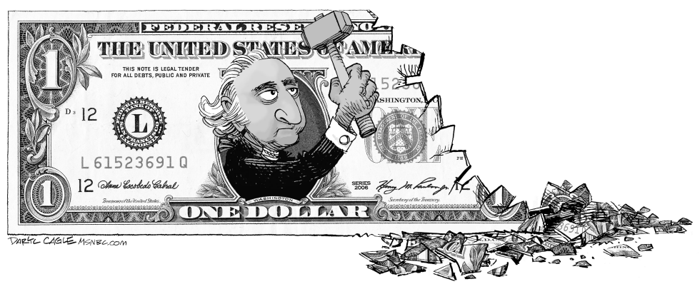  CHIP AWAY AT THE DOLLAR by Daryl Cagle