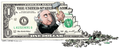 CHIP AWAY AT THE DOLLAR  by Daryl Cagle