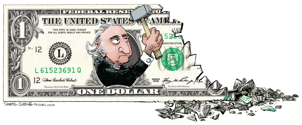  CHIP AWAY AT THE DOLLAR  by Daryl Cagle