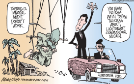 SANTORUM ON TORTURE by Mike Keefe