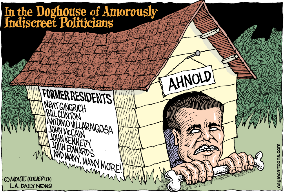  SCHWARZENEGGER IN THE DOGHOUSE by Wolverton