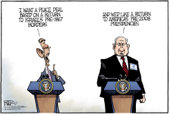 BARACK AND BIBI by Nate Beeler