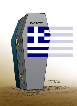 THE DEATH OF GREEK ECONOMY by Arcadio Esquivel