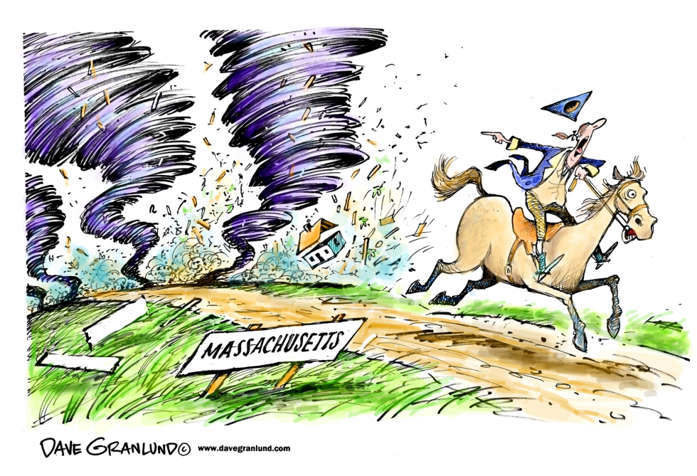  TORNADOES HIT MASSACHUSETTS by Dave Granlund