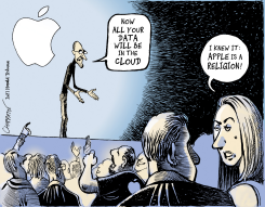 STEVE JOBS ANNOUNCES ICLOUD by Patrick Chappatte