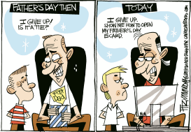 FATHERS DAY THEN AND NOW by David Fitzsimmons