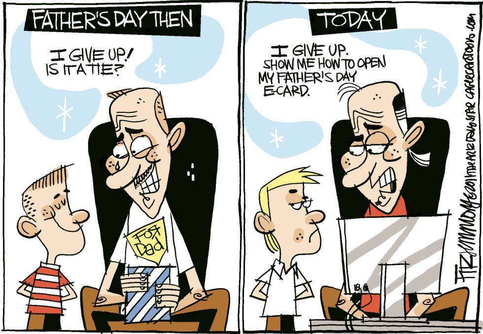  FATHERS DAY THEN AND NOW by David Fitzsimmons