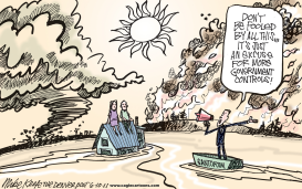 SANTORUM ON CLIMATE CHANGE by Mike Keefe