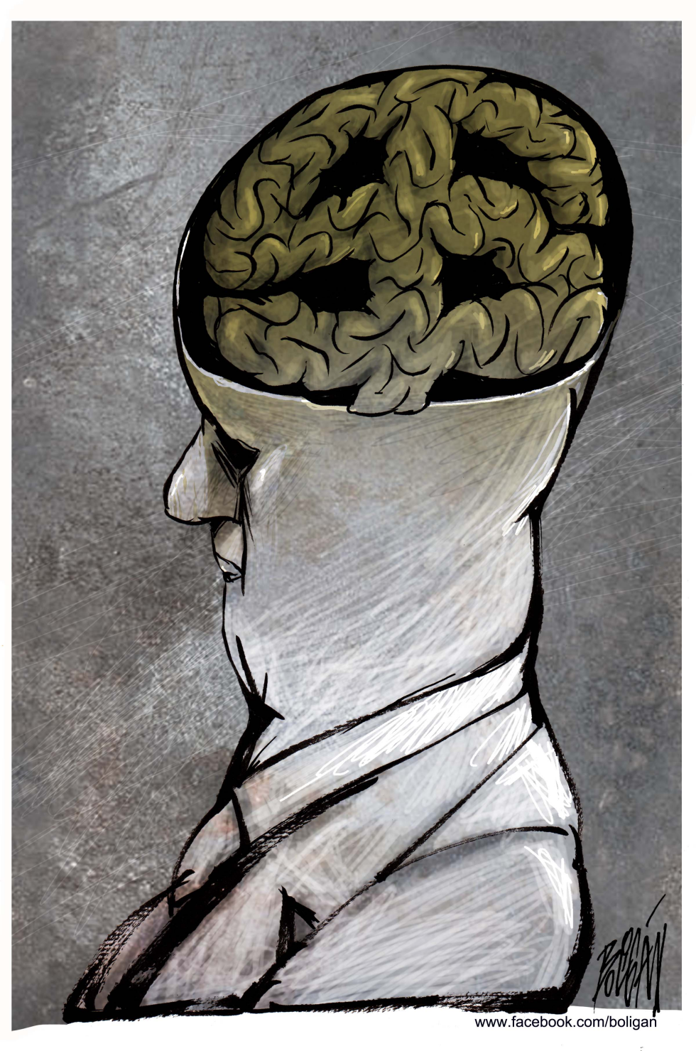  ONE THOUGHT BRAIN by Angel Boligan