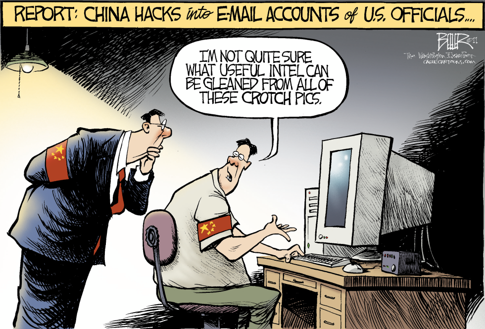  CHINA HACKING by Nate Beeler