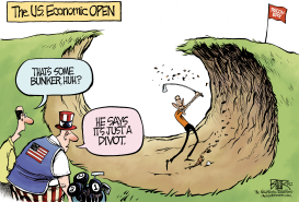 GOLFING WITH OBAMA by Nate Beeler