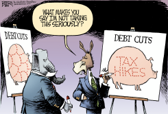 DEBT CUTS by Nate Beeler