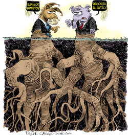 LOS DEMOCRATAS Y EL GOP NO MOVERAN EL PRESUPUESTO  by Daryl Cagle