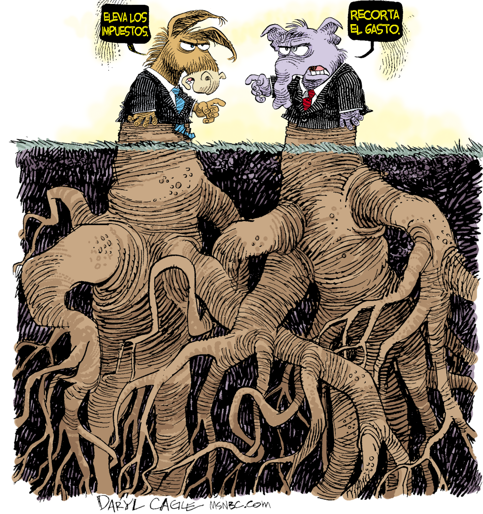  LOS DEMOCRATAS Y EL GOP NO MOVERAN EL PRESUPUESTO  by Daryl Cagle