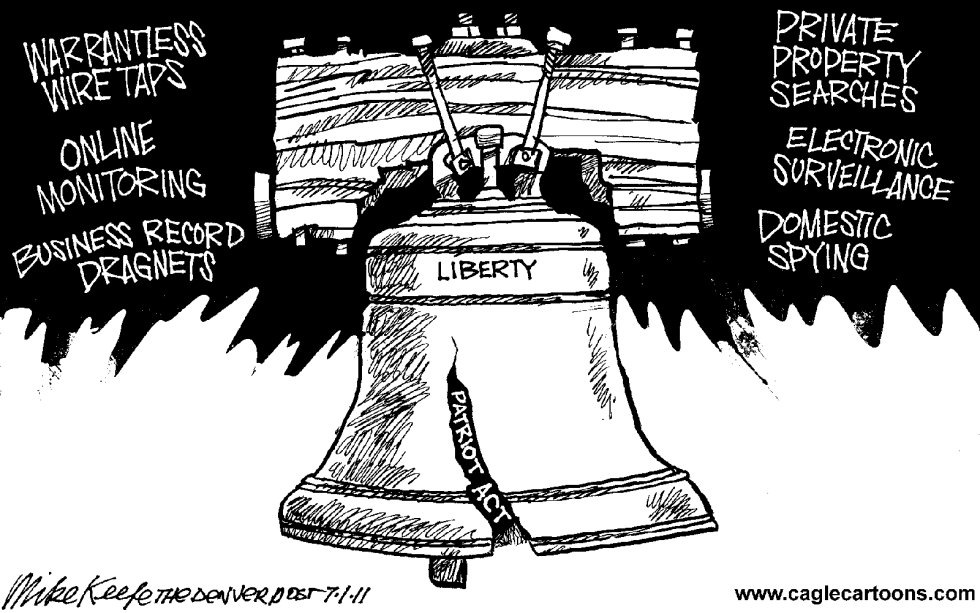  LIBERTY AND PATRIOT ACT by Mike Keefe