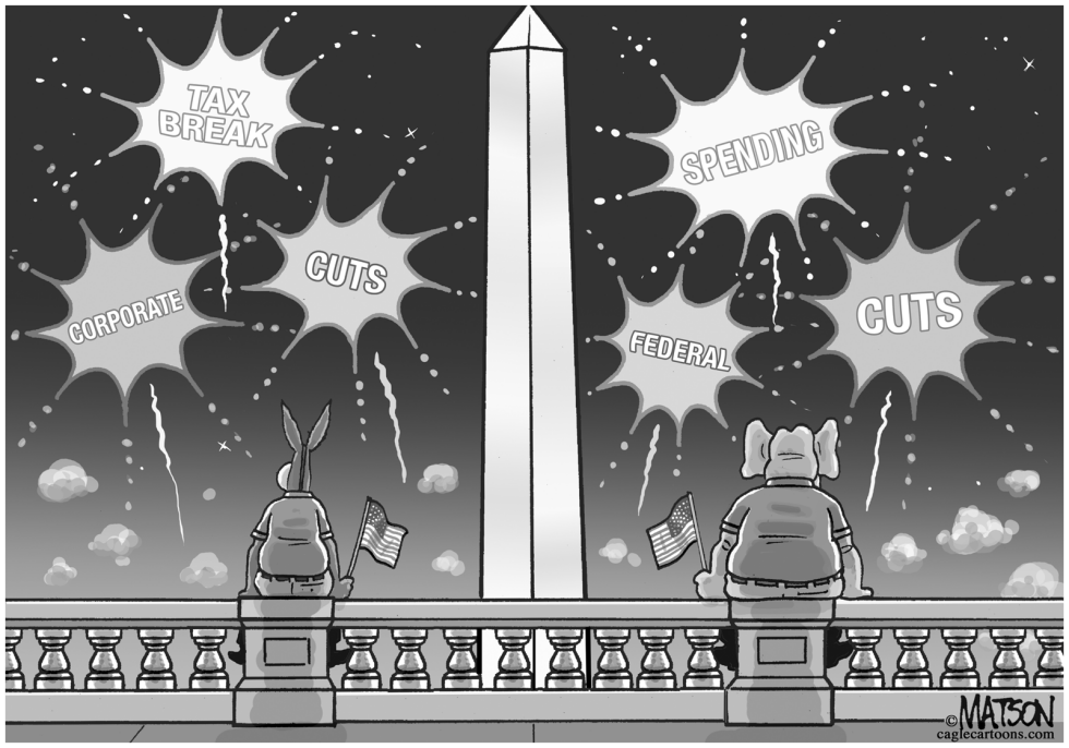  DUELING FIREWORKS SHOWS by RJ Matson