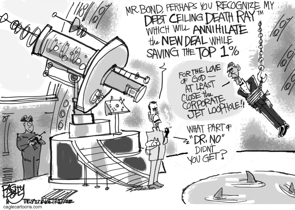  DR NO AND THE DEBT CEILING DEATH RAY by Pat Bagley