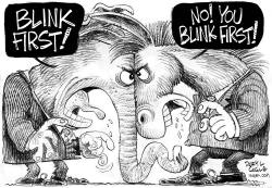 DEBT CEILING - BLINK FIRST by Daryl Cagle