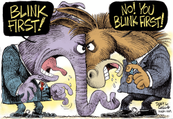 DEBT CEILING - BLINK FIRST  by Daryl Cagle