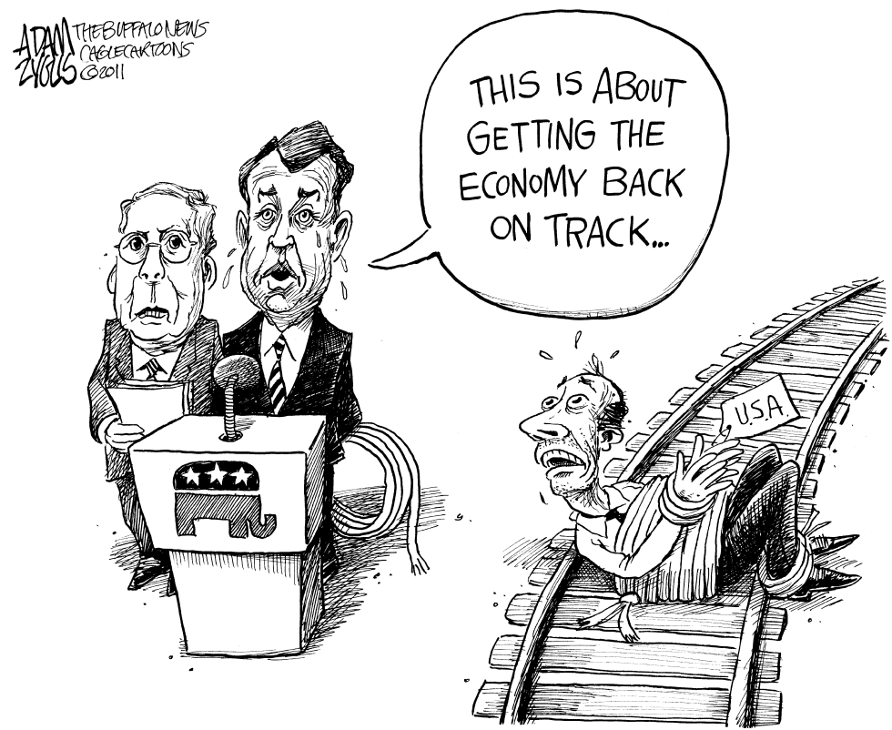  ECONOMY BACK ON TRACK by Adam Zyglis