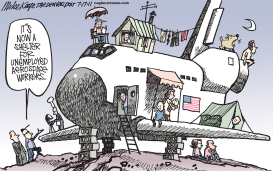 SPACE SHUTTLE RETIRED by Mike Keefe