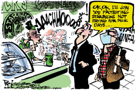 SICK STARBUCKS  by Milt Priggee