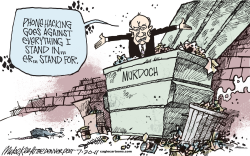 MURDOCH ON HACKING by Mike Keefe