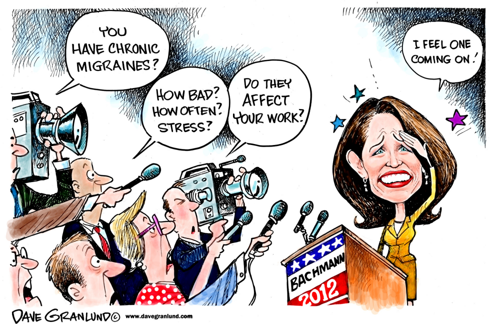  MICHELE BACHMANN AND MIGRAINES by Dave Granlund