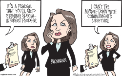 BACHMANNS PLEDGES by Mike Keefe