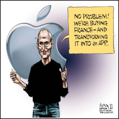 APPLE NOW LARGEST COMPANY by Aislin