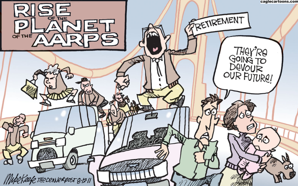  PLANET OF THE AARPS by Mike Keefe