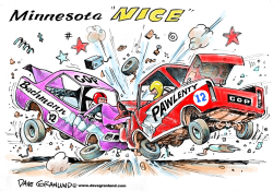 BACHMANN VS PAWLENTY by Dave Granlund