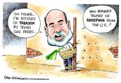 BEN BERNANKE VS RICK PERRY by Dave Granlund