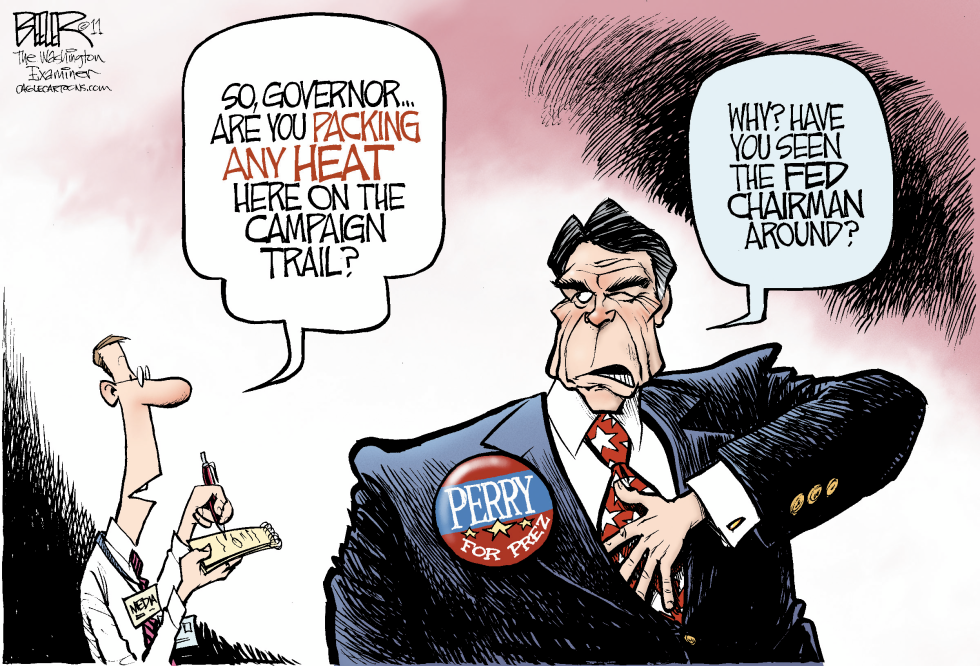  RICK PERRY PACKING HEAT by Nate Beeler