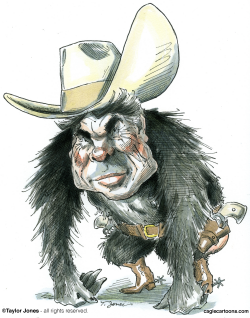 RICK PERRY - SIMIAN COWBOY  by Taylor Jones