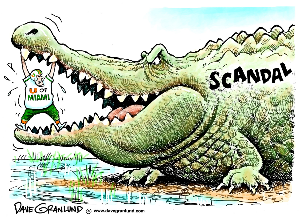  U OF MIAMI SPORTS SCANDAL by Dave Granlund