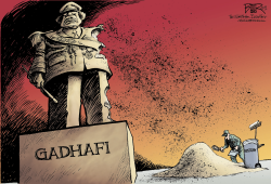 CRUMBLING GADHAFI by Nate Beeler