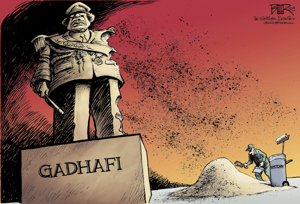  CRUMBLING GADHAFI by Nate Beeler