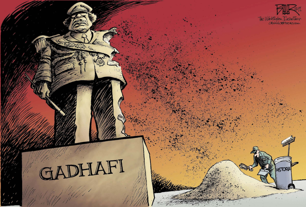  GADHAFI DESMORONANDOSE  by Nate Beeler