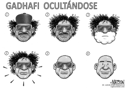 GADHAFI OCULTANDOSE by RJ Matson