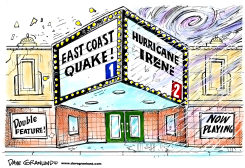 HURRICANE IRENE AND QUAKE by Dave Granlund