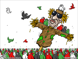 GADDAFI SCARECROW by Osama Hajjaj